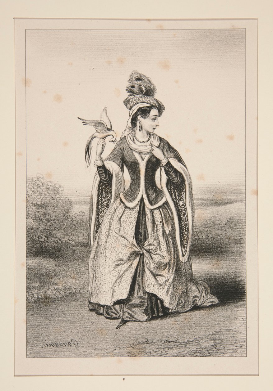 (CHATELAINE MIDDELALDER.) av Paul Gavarni