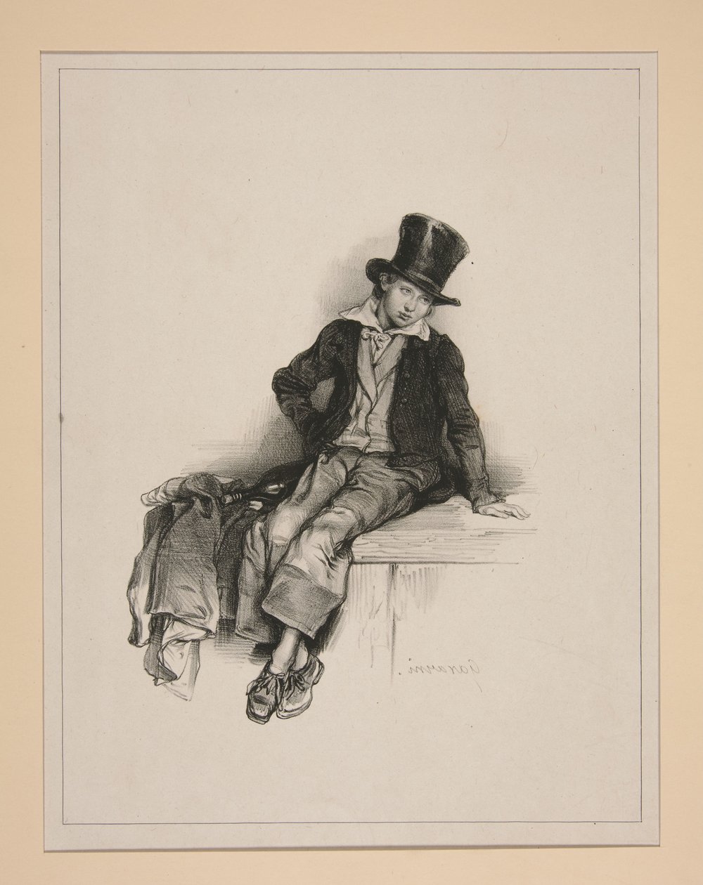 (Studie av et barn.) av Paul Gavarni