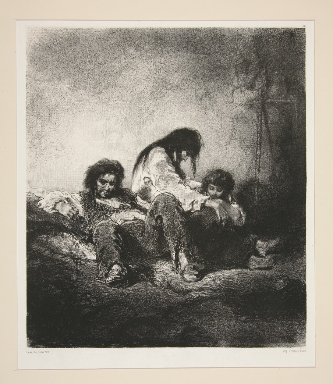 (En fattig familie.) av Paul Gavarni