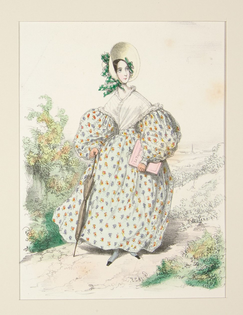 På landet. Juli 1835. Kjole av jaconet... av Paul Gavarni