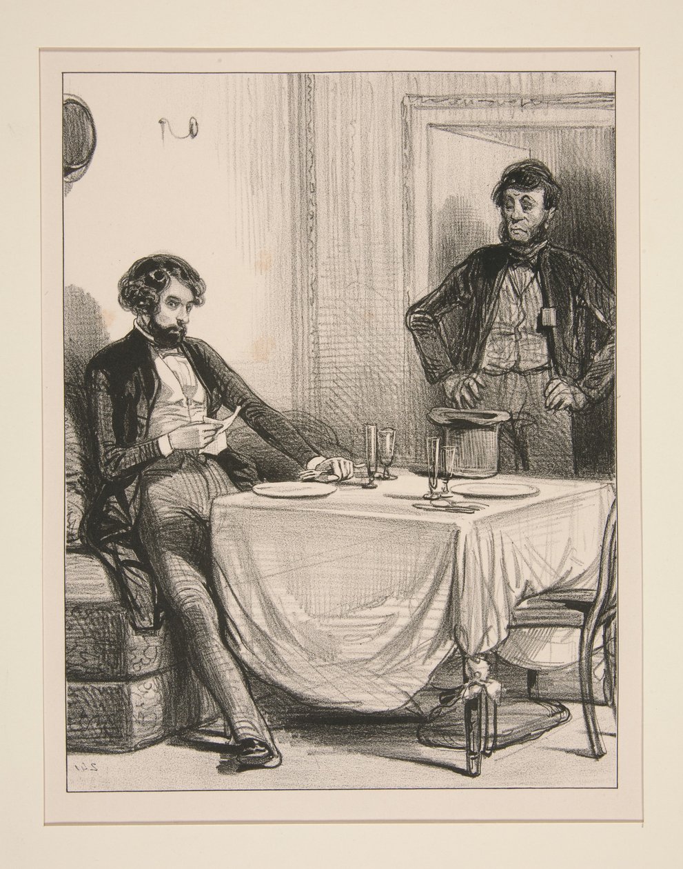 Til monsieur Anatole, som venter i et kabinett... av Paul Gavarni