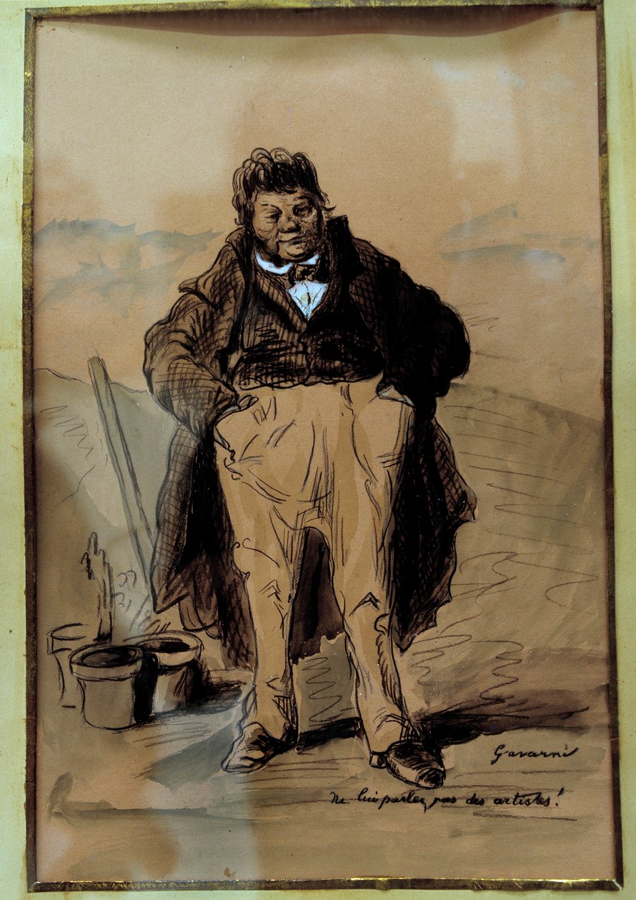 Ikke fortell ham om de rike borgerlige eller fremtredende provinskunstnerne som sannsynligvis jobber i administrasjonen som forakter kunstnere og andre antikoformistiske yrker. Tegneserie av Paul Gavarni (1804-1866) Clermont Ferrand fra 1800-tallet (Clermo av Paul Gavarni