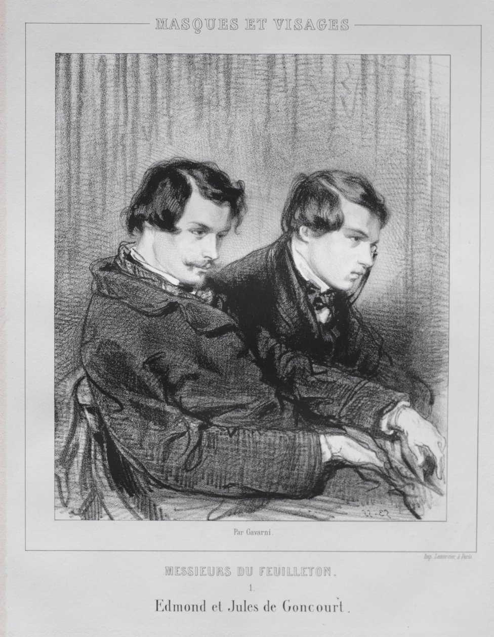 Edmond og Jules de Goncourt, 1853. av Paul Gavarni