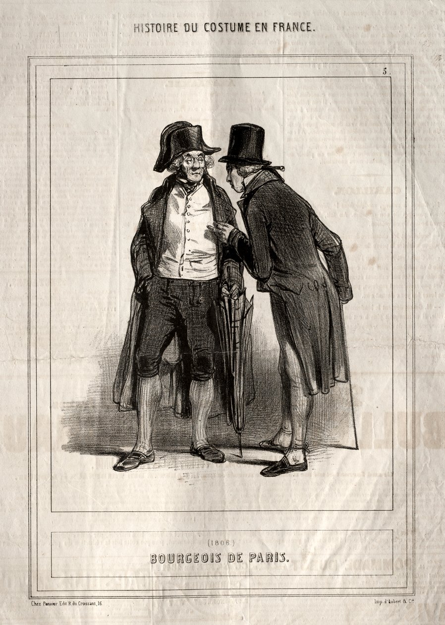 Historie om kostyme i Frankrike: Bourgeois of Paris av Paul Gavarni