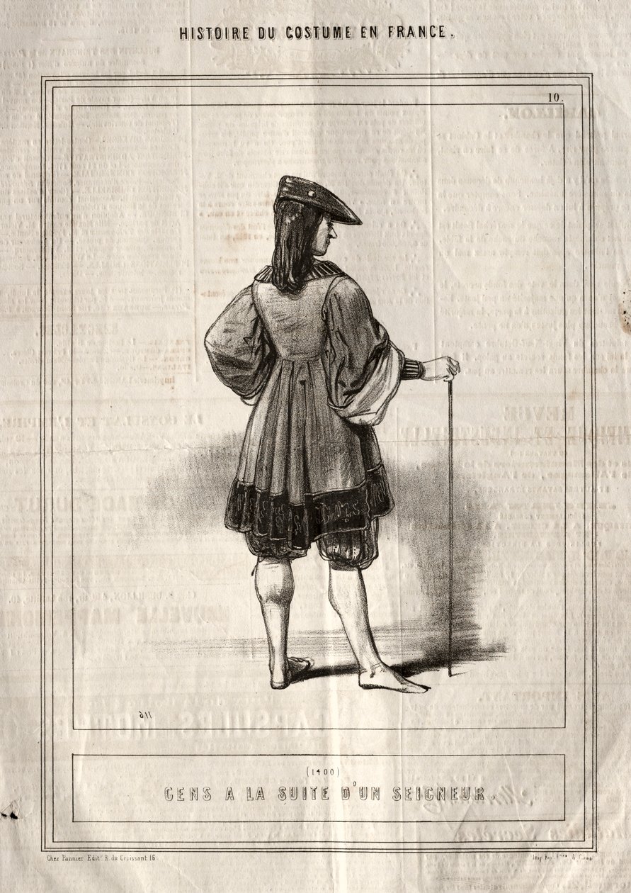 History of Costume in France: People Following a Lord, 1843. av Paul Gavarni