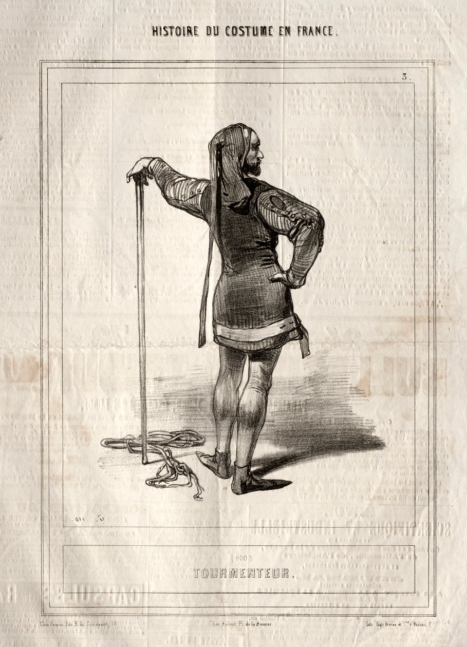 Historie om kostyme i Frankrike: Tormenteur, 1843. av Paul Gavarni