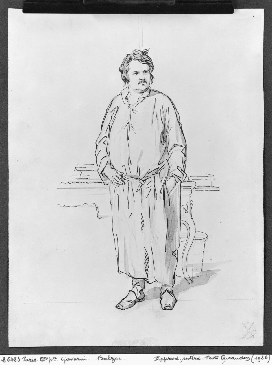 Honore de Balzac (penn og blekk og vask på papir) av Paul Gavarni