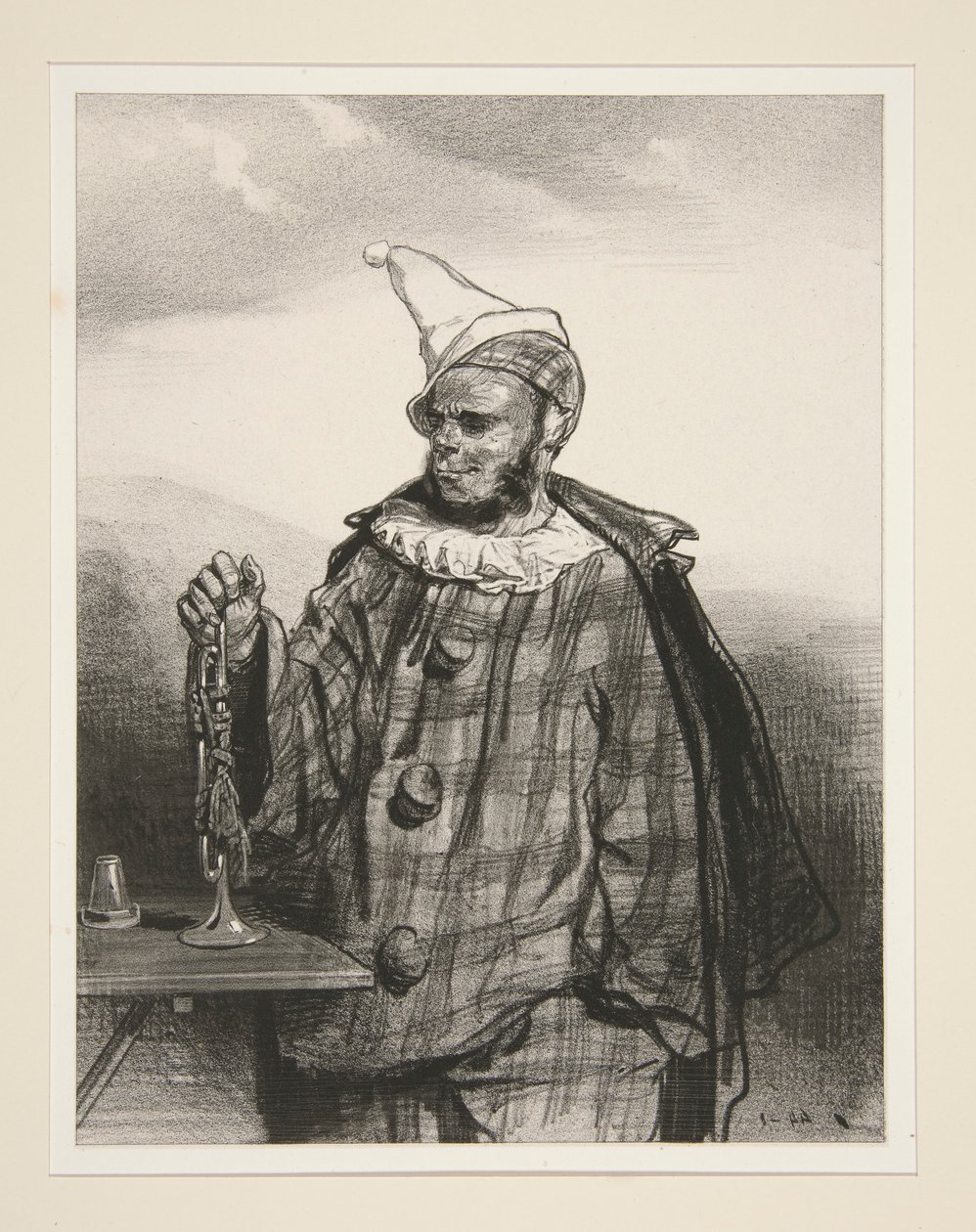 BENCHTOPP-TROMPETEN. av Paul Gavarni