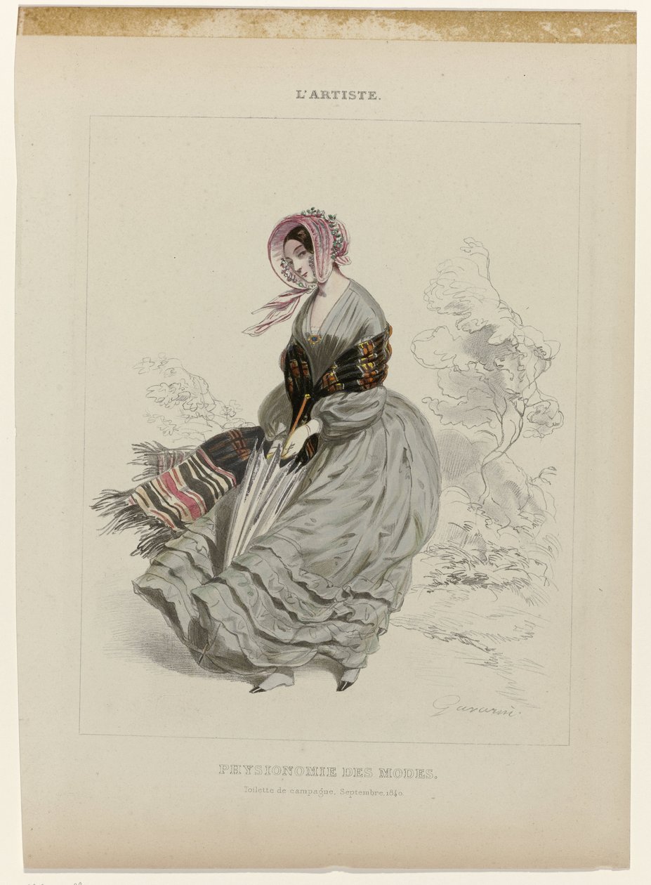 Kunstneren, Country Toilet, september 1840: Fysiognomi av moduser. av Paul Gavarni