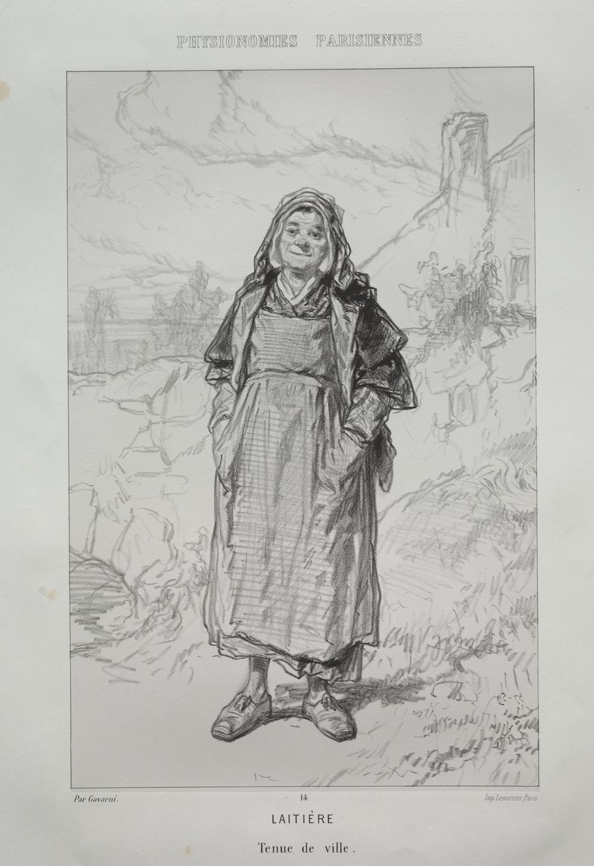 melkepike av Paul Gavarni