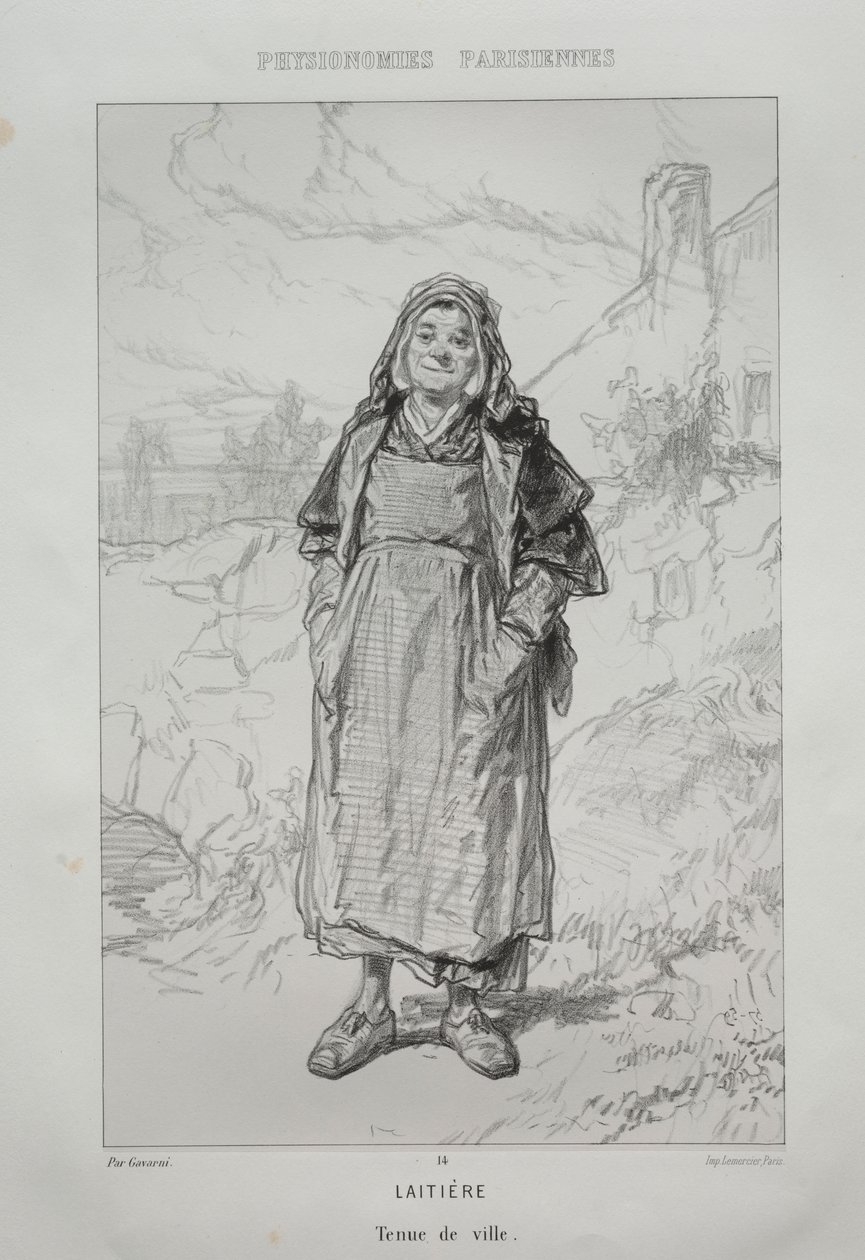 melkepike av Paul Gavarni