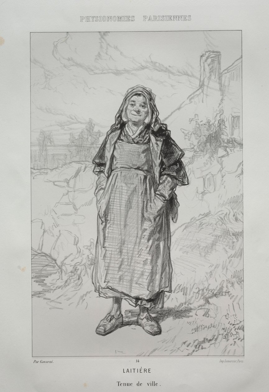 Melkepike. av Paul Gavarni