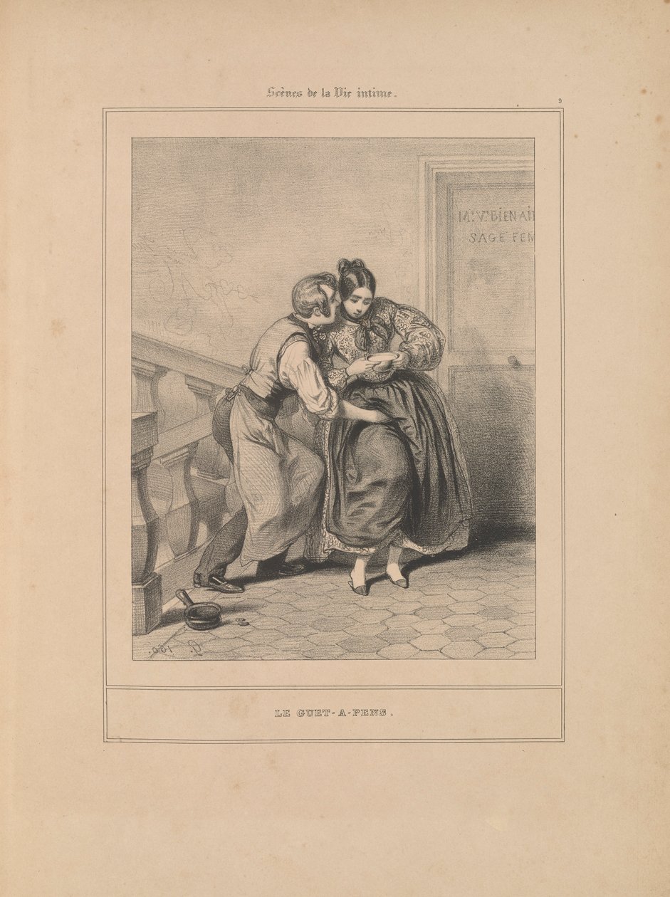The ambush, fra serien Scenes of Intimate Life av Paul Gavarni