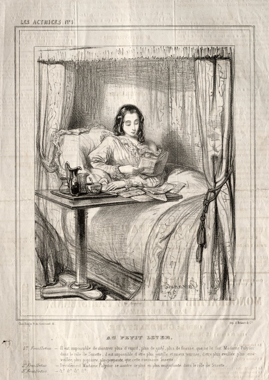 Skuespillerinnene: Ved den lille soloppgangen..., 1843. av Paul Gavarni