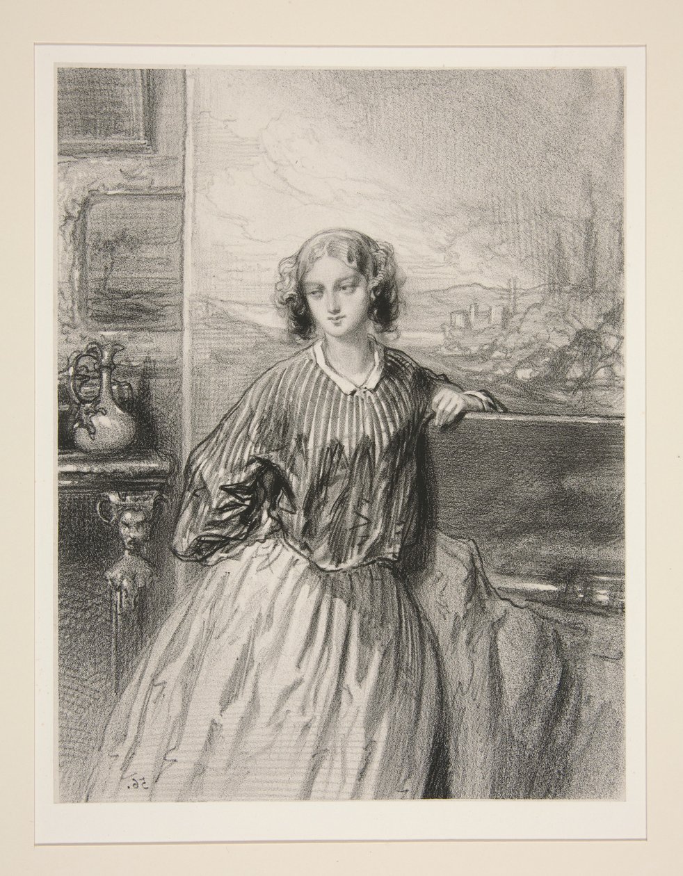 Kvinnelige kunstnere / Madame E. de B... av Paul Gavarni