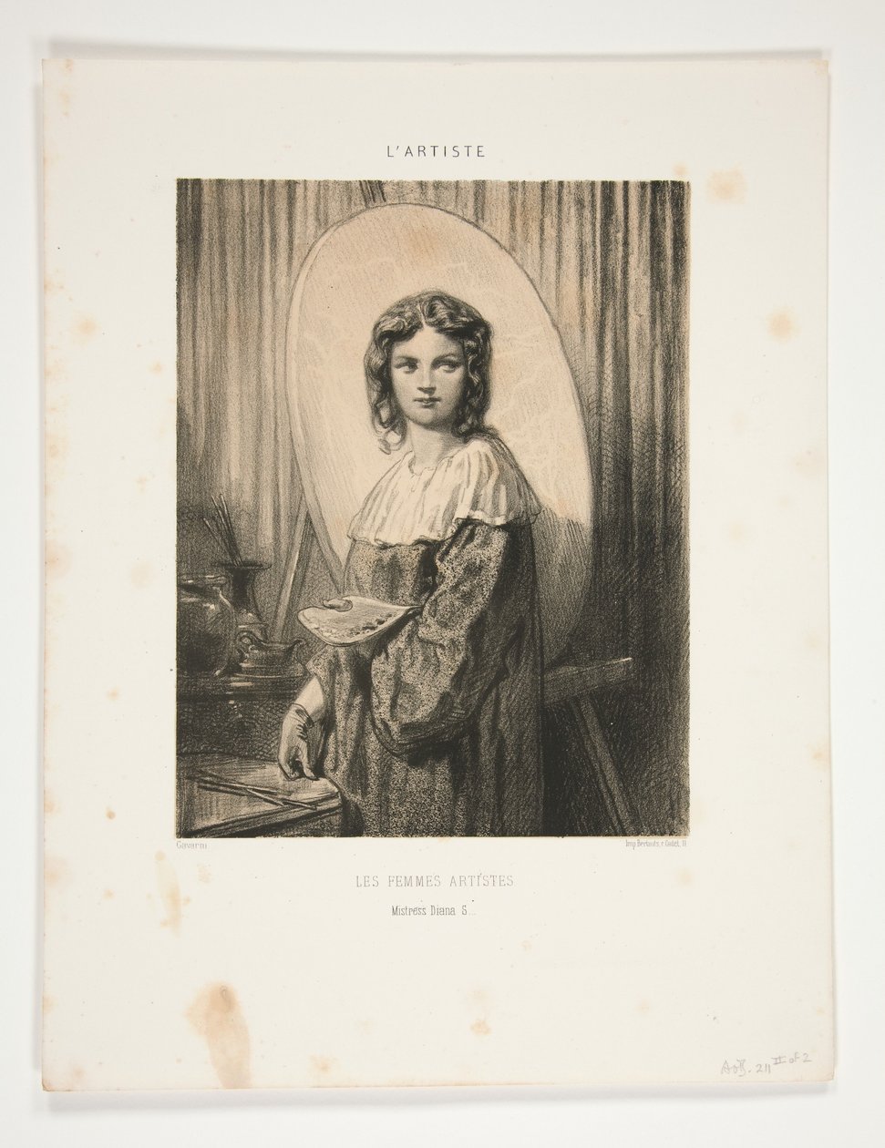 De kvinnelige kunstnerne / Herskerinnen Diana S... av Paul Gavarni
