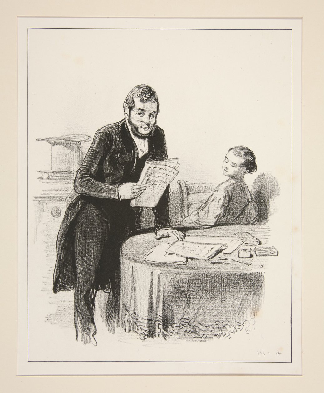 Mamma skrev til monsieur Prosper, og pappa så brevet... av Paul Gavarni
