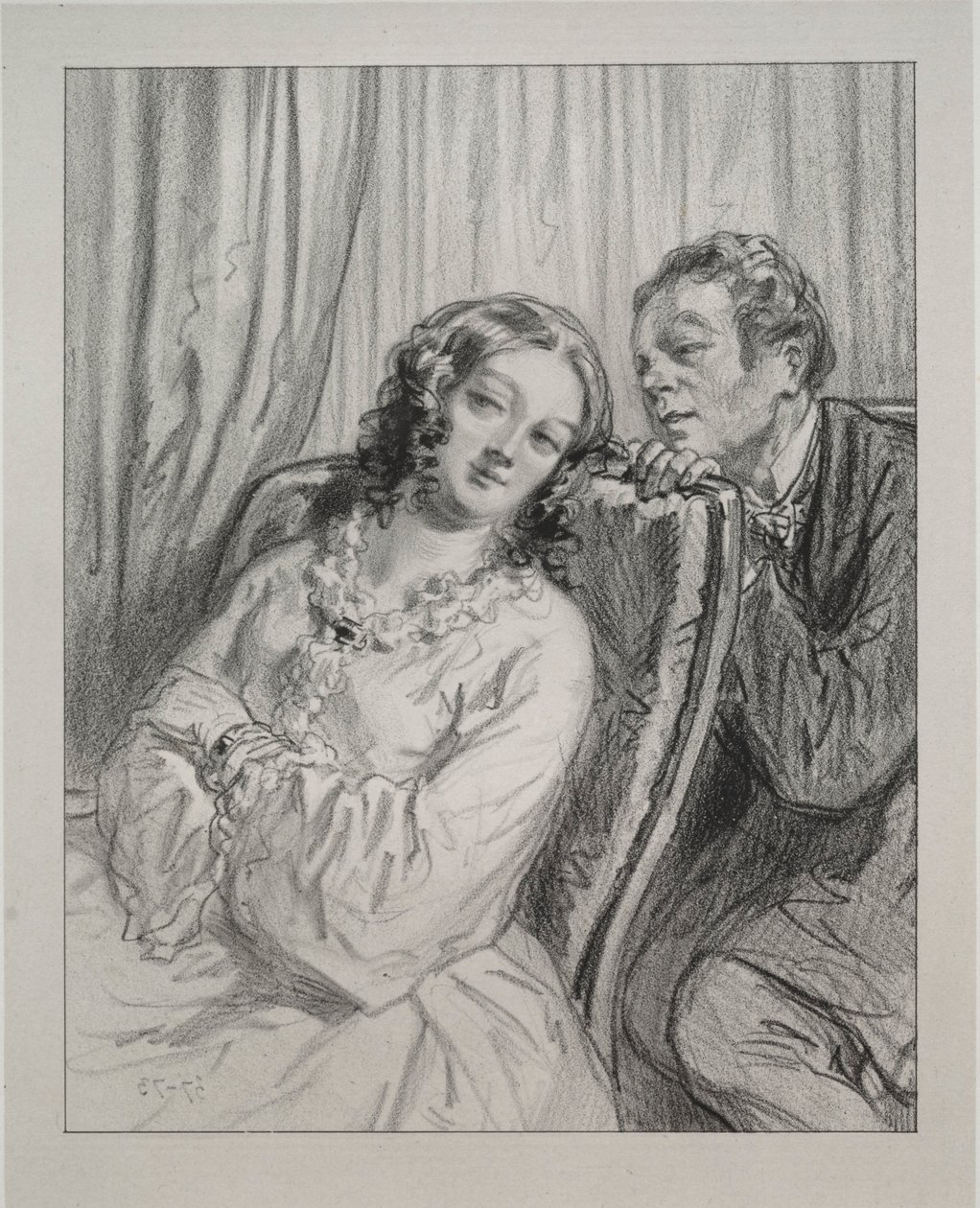 Masker og ansikter: Her og der: Mame Beauminet, Deres majestet..., 1857-58. av Paul Gavarni
