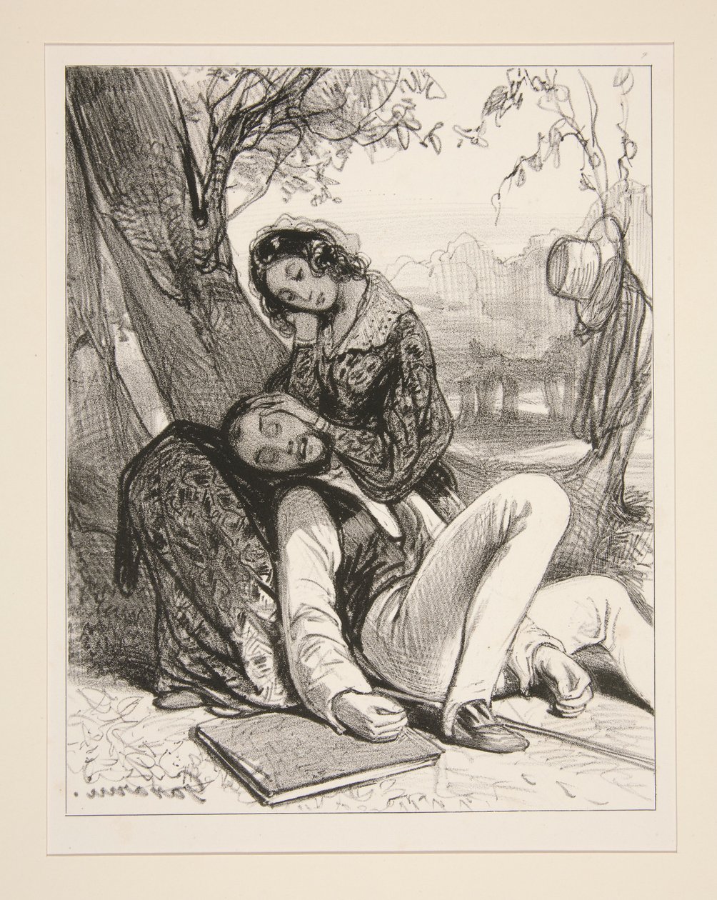 Herr Charles drømmer at elskerinnen hans er utro... av Paul Gavarni