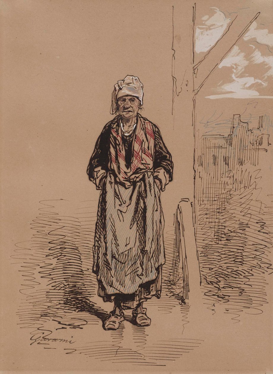 Gammel kvinne av Paul Gavarni