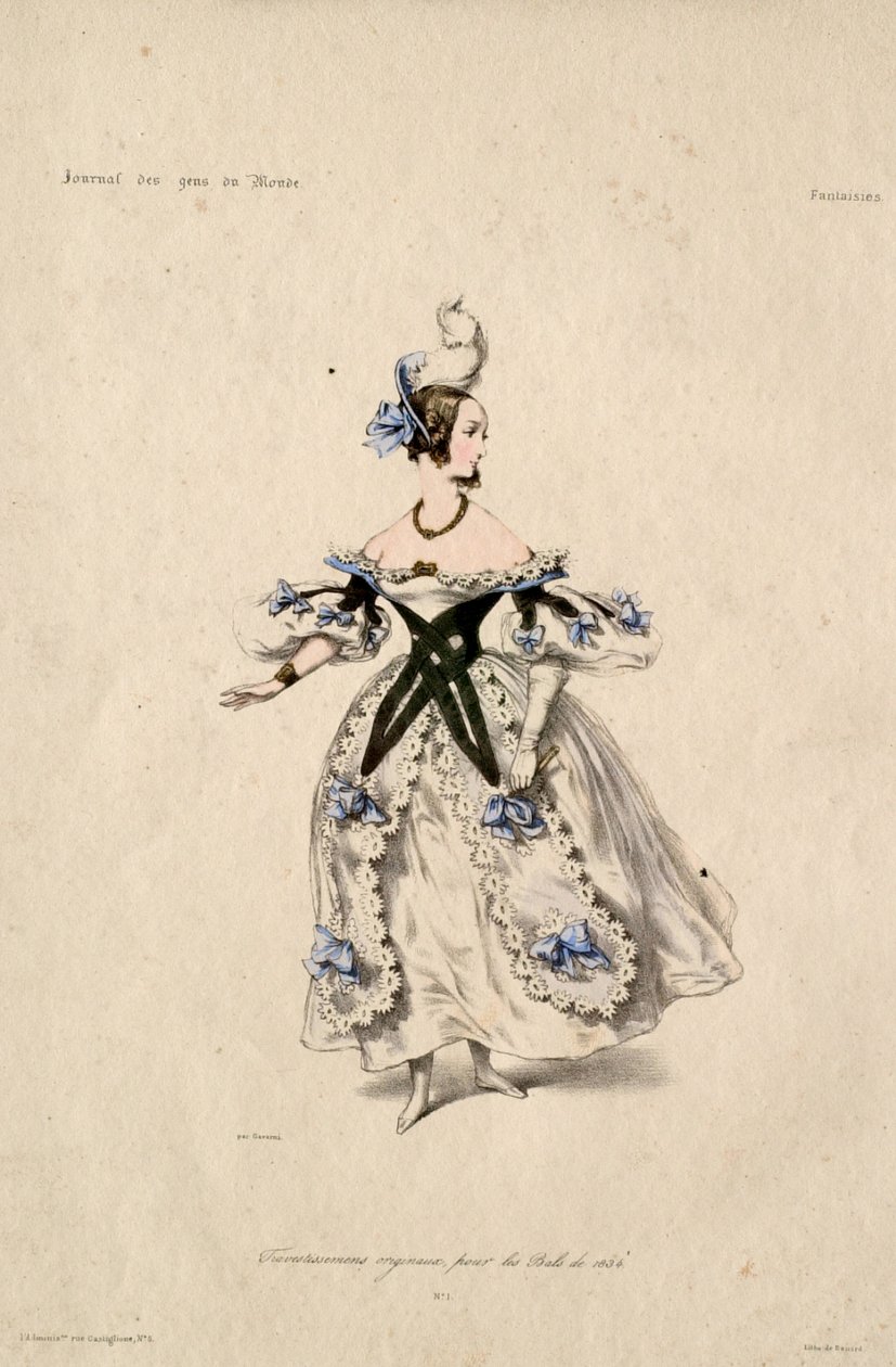 Originale kostymer til ballene i 1834 av Paul Gavarni