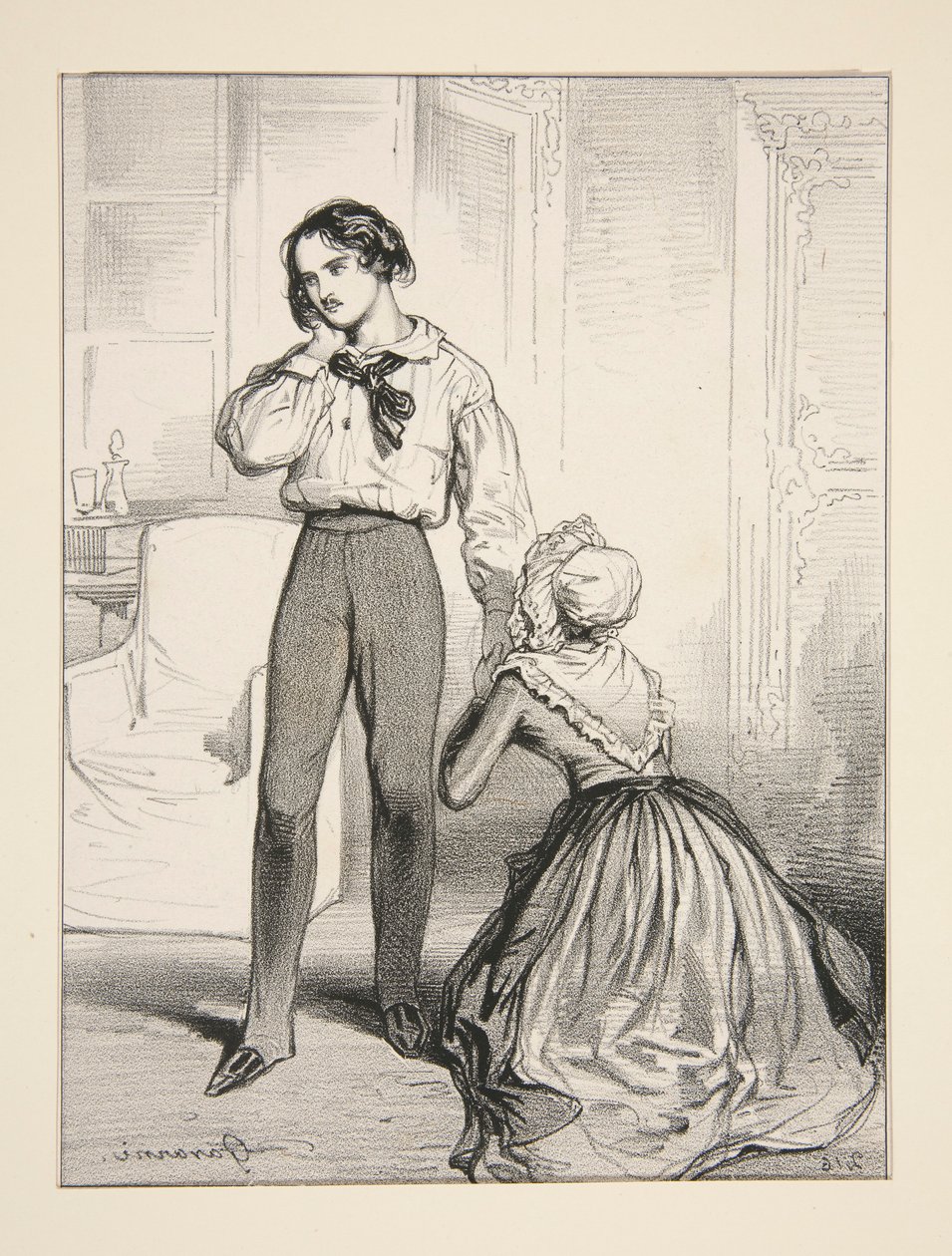 Stakkars mor. Akt IV / Adolphe Laferriere av Paul Gavarni