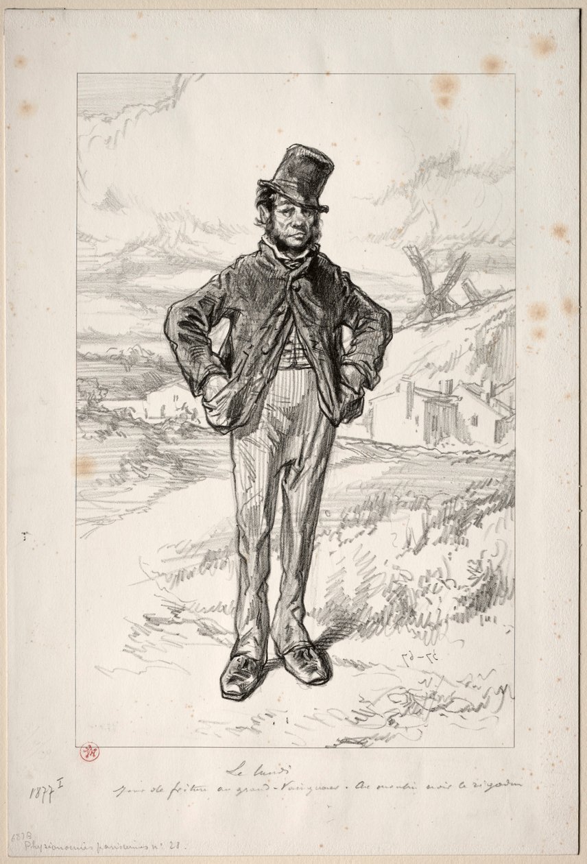 Physionomies Parisiennes: The Monday, 1857-58. av Paul Gavarni