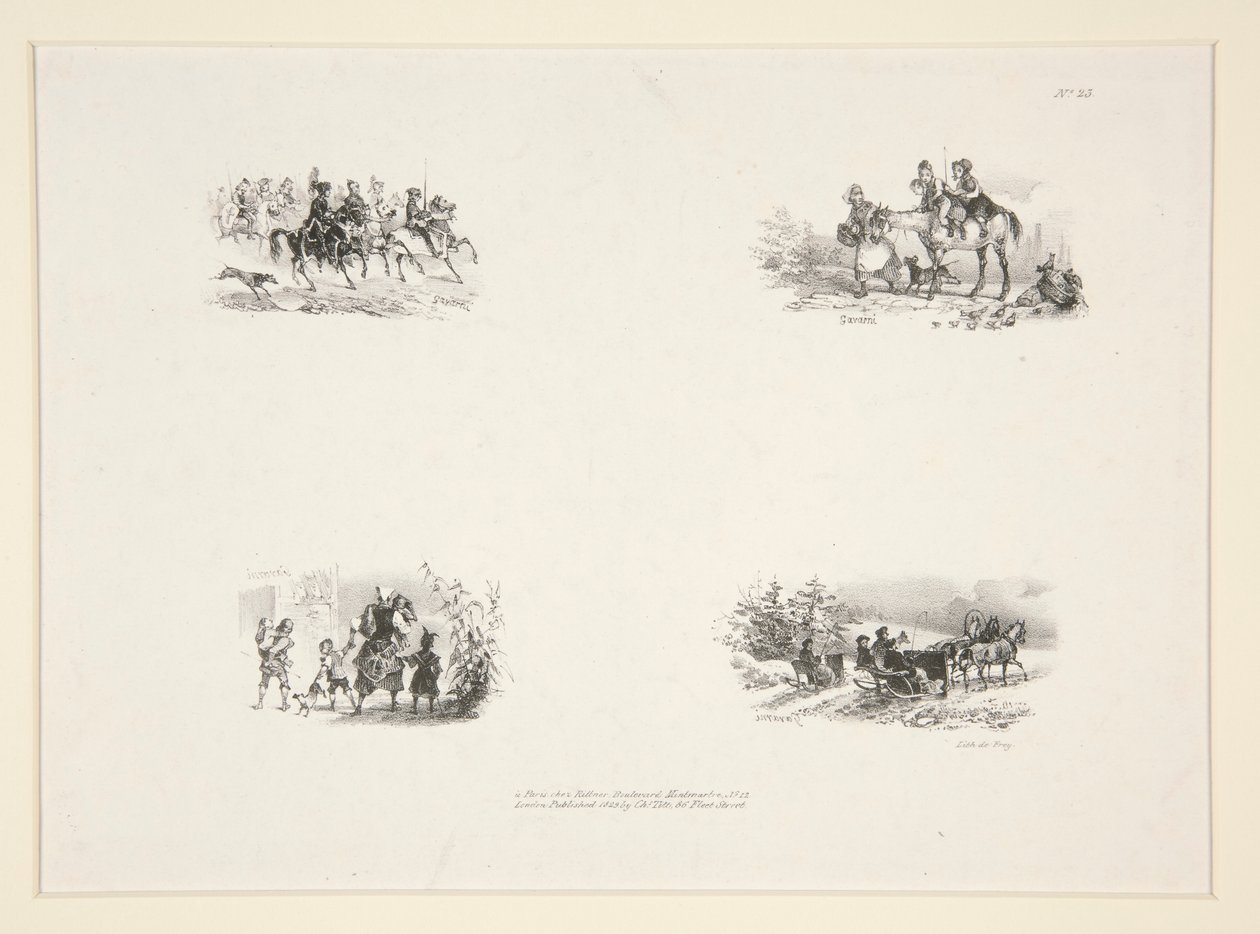 Quatre sujets: Un cavalcade; Quatre enfants; Une paysanne portant un petit enfant; Voyageurs   1340002   no       norwegian Successfully Translated  Original: The Fainting Fit Translat: The Fainting Fit 1301689 no norwegian Successfully Translated Original av Paul Gavarni