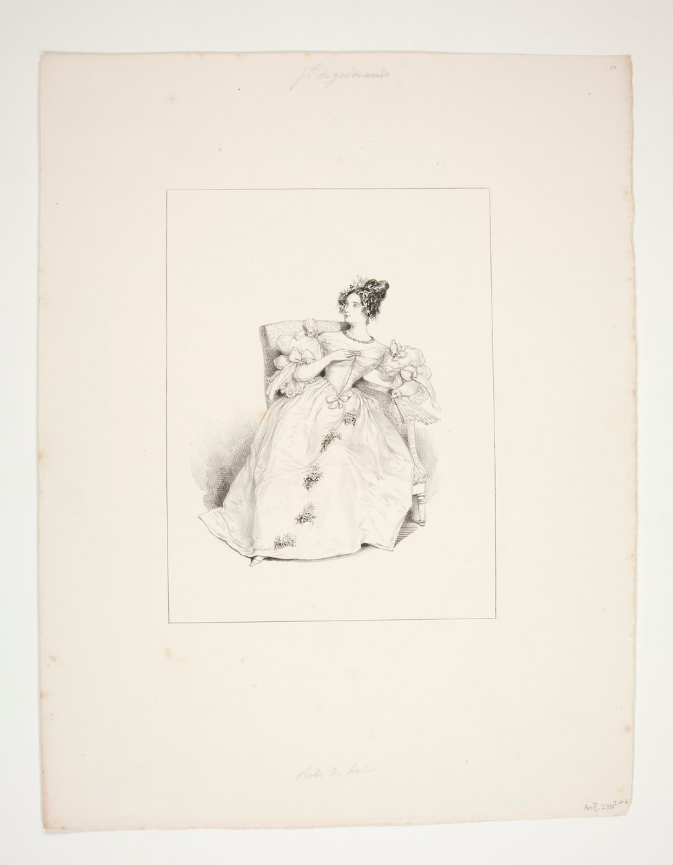 BALLKJOLE. Jouenne frisyre, Nattier blomster. av Paul Gavarni