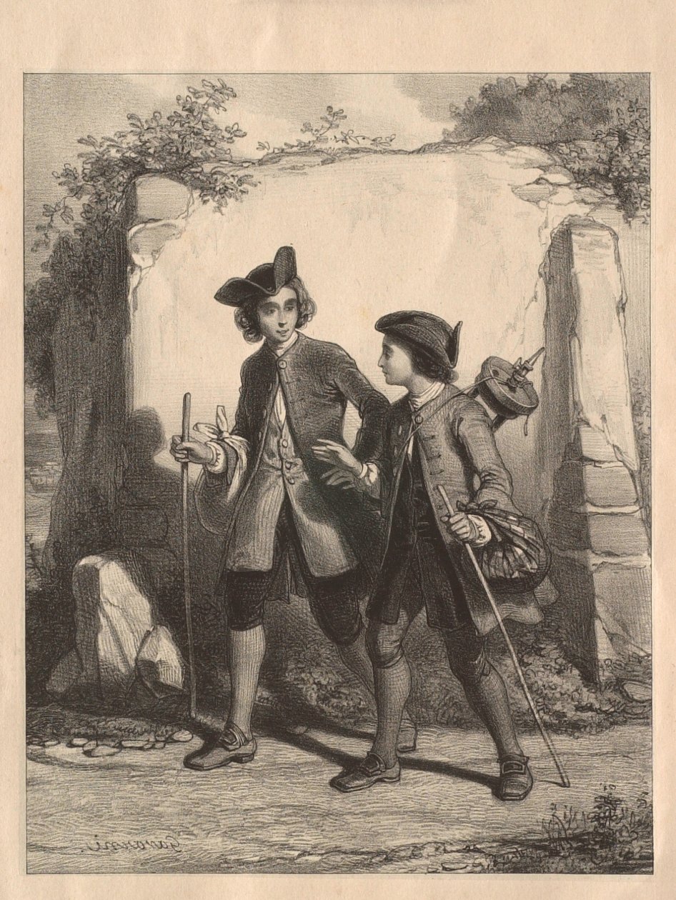 Rousseau og hans venn Bacle av Paul Gavarni