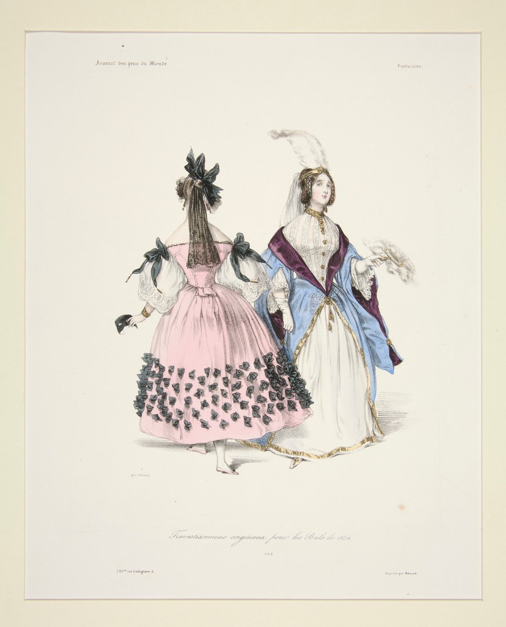 ORIGINAL TRAVESTISSEMENS (sic) for ballene fra 1834. 5 og 6. av Paul Gavarni