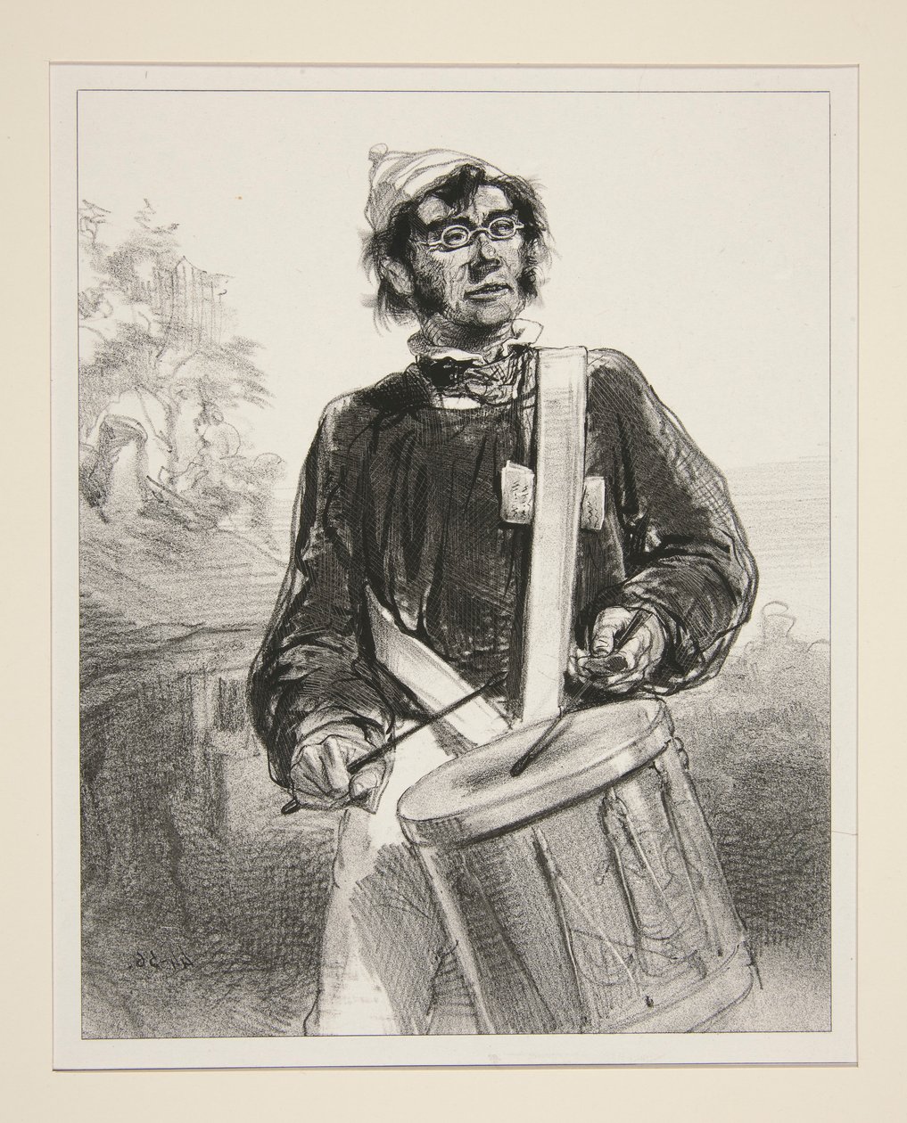 Landsbytromme. av Paul Gavarni