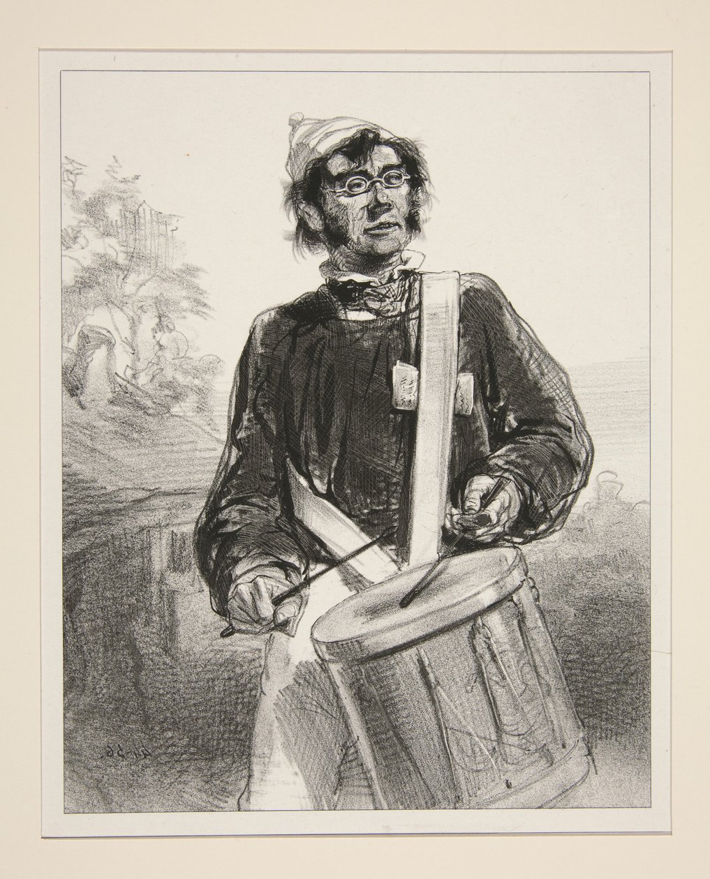 Landsbytrommeslager av Paul Gavarni