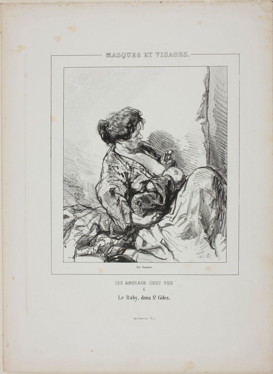 «The Baby in Saint-Giles», fra «Masques et Visages» av Paul Gavarni