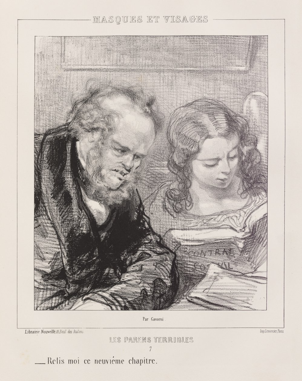 De forferdelige foreldrene, piano (Les parents terribles, piano) av Paul Gavarni