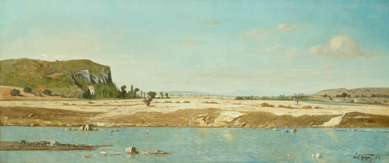 The Banks of the River Durance ved Saint Paul, 1864. av Paul Guigou