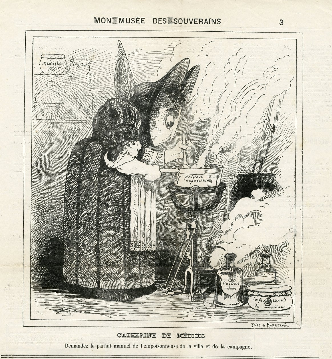 Illustrasjon av Hadol (1835-1875) i The Charivari av Paul Hadol