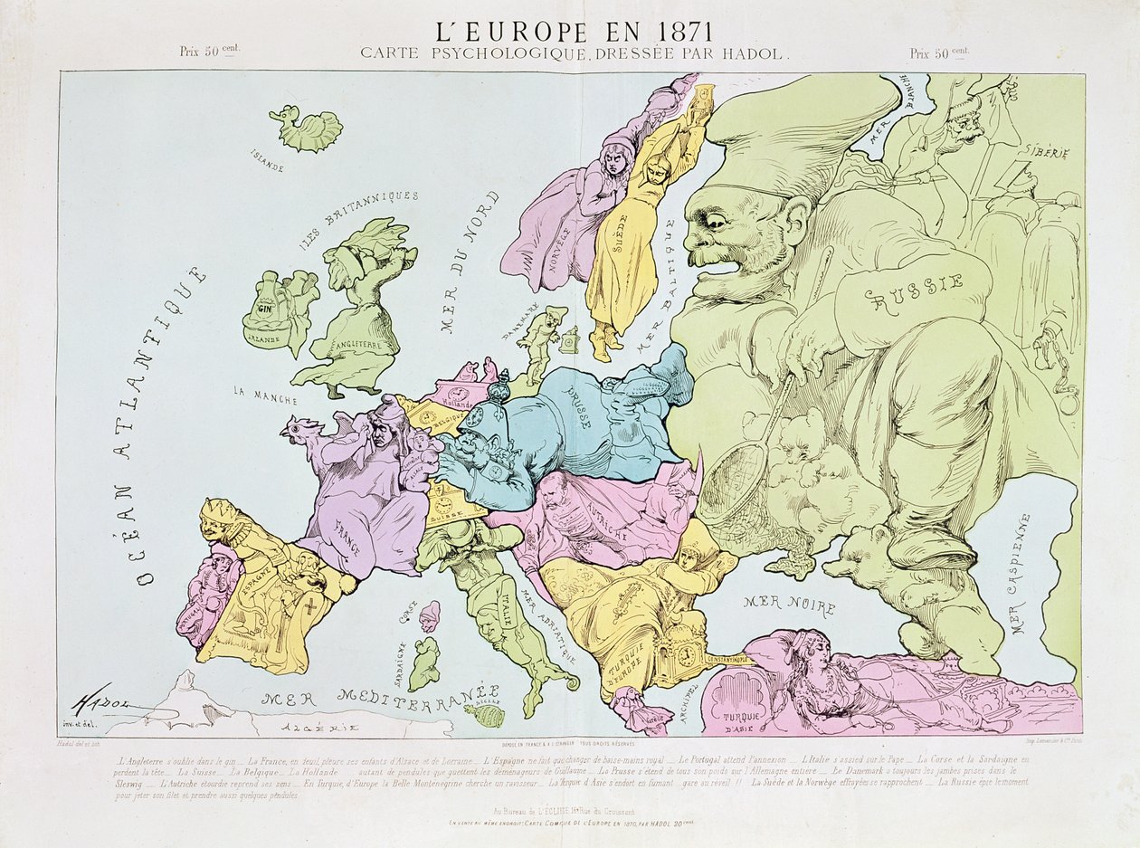 Europa i 1871, 1871 av Paul Hadol