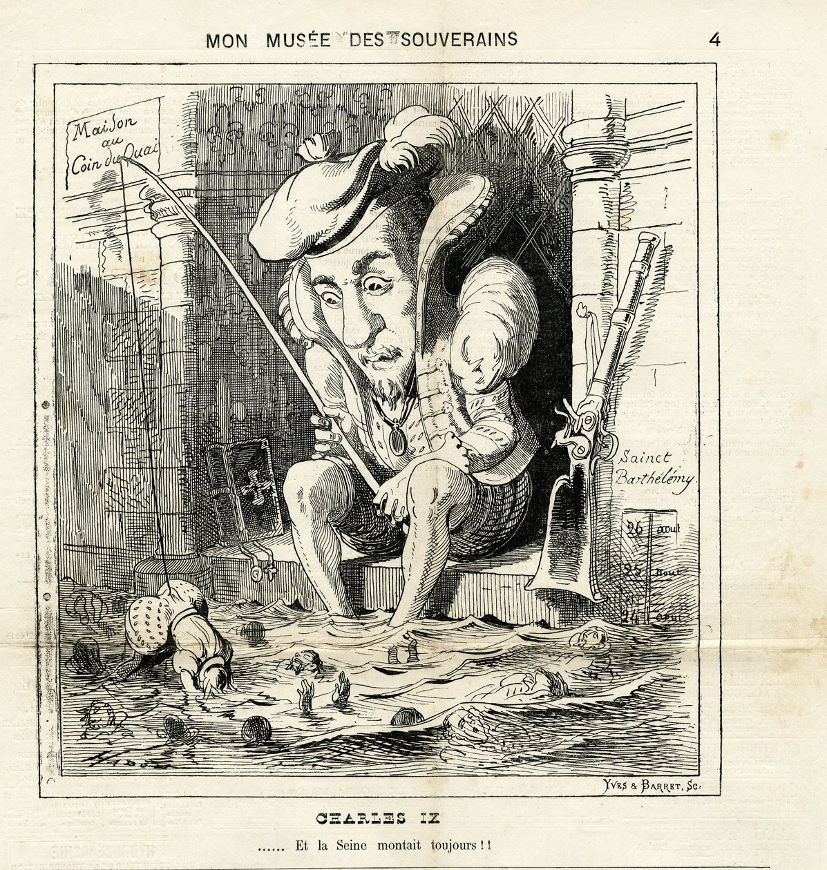 karikatur av Charles IX i Le Charivari av Paul Hadol