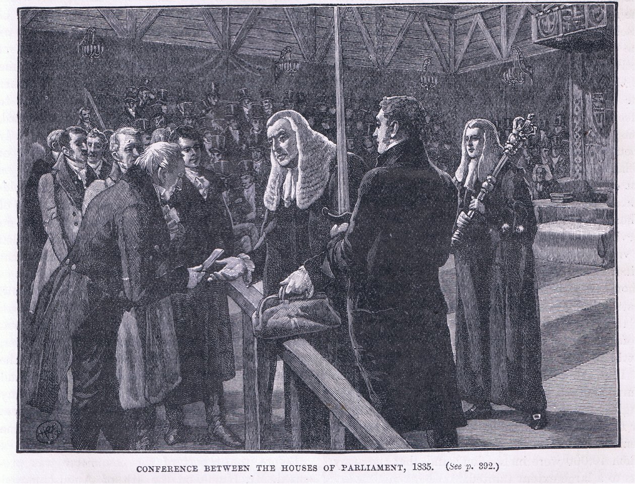 Konferanse mellom Houses of Parliament AD 1835 av Paul Hardy