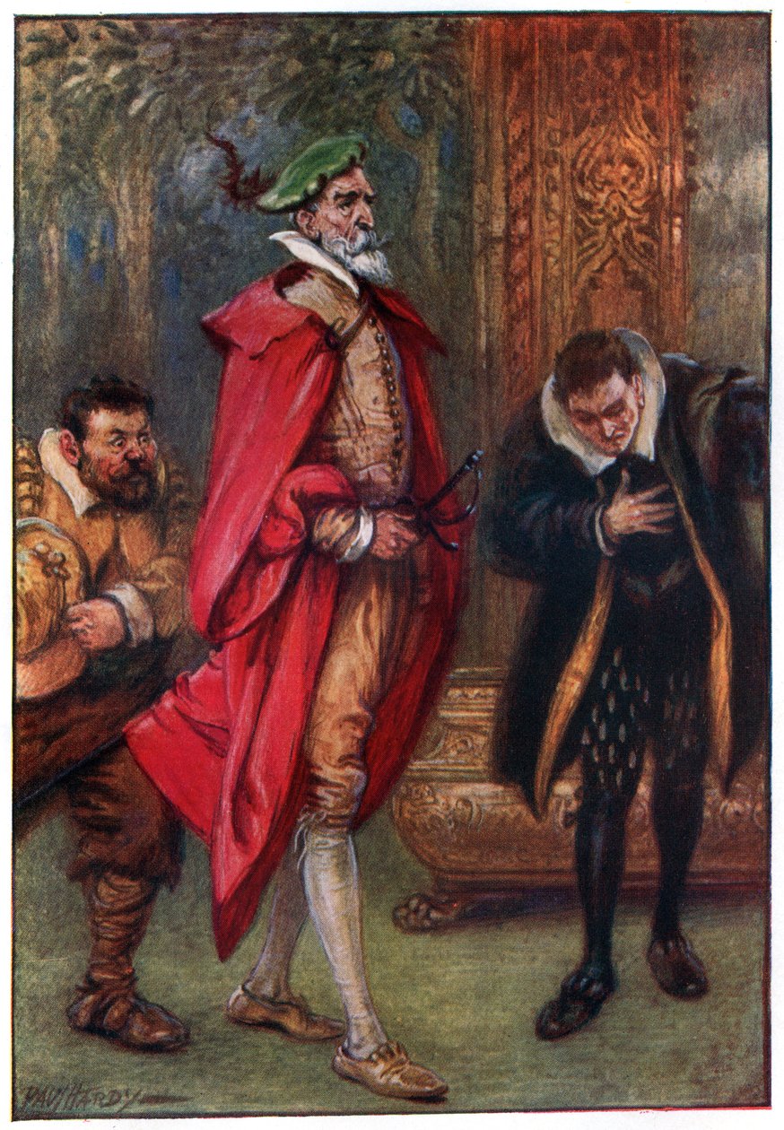 På denne måten møtte han eiendomsrommet, illustrasjon fra 'The Adventures of Don Quixote', utgitt av G. Bell und Sons, Ltd., 1911 av Paul Hardy