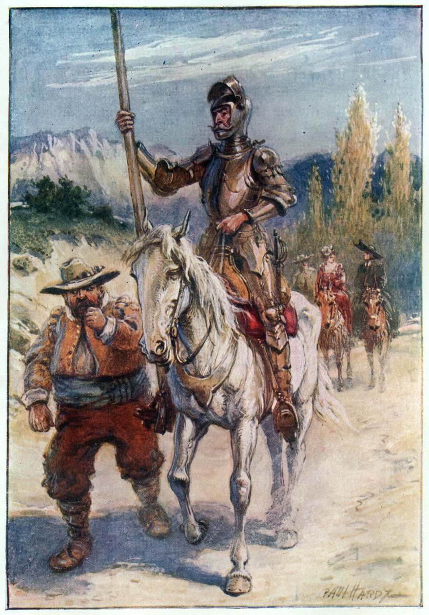 Hvilken juvel presenterte hun deg da du dro, illustrasjon fra «The Adventures of Don Quixote», utgitt av G. Bell und Sons, Ltd., 1911 av Paul Hardy