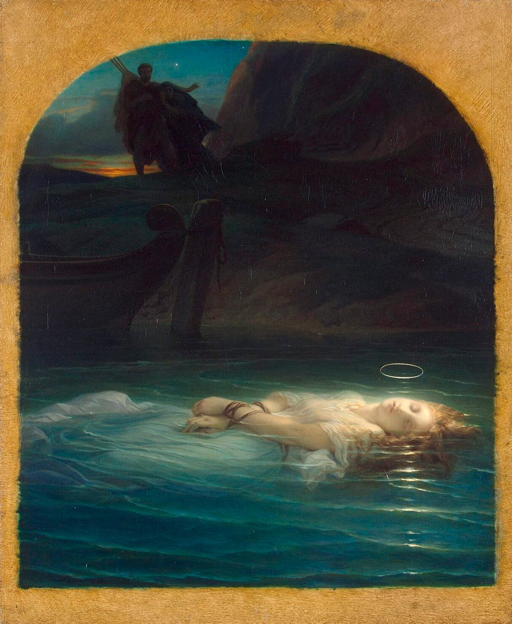 Kristen martyr druknet i Tiberen under Diokletians regjeringstid, 1853. av Paul Delaroche