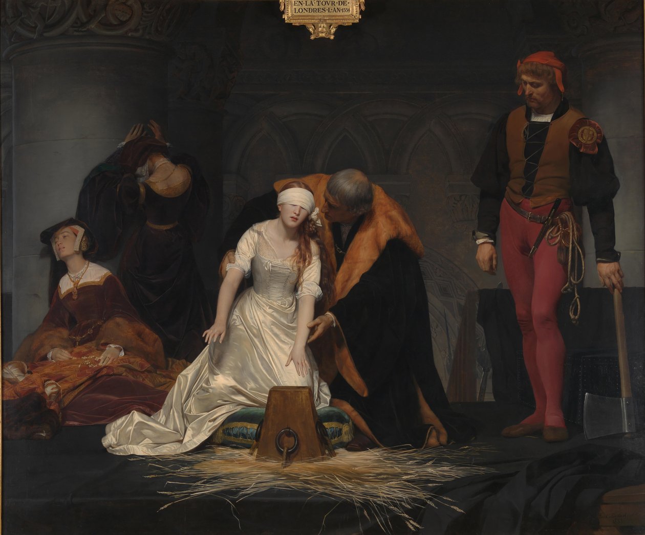 Henrettelsen av Lady Jane Grey, 1833 av Paul Delaroche