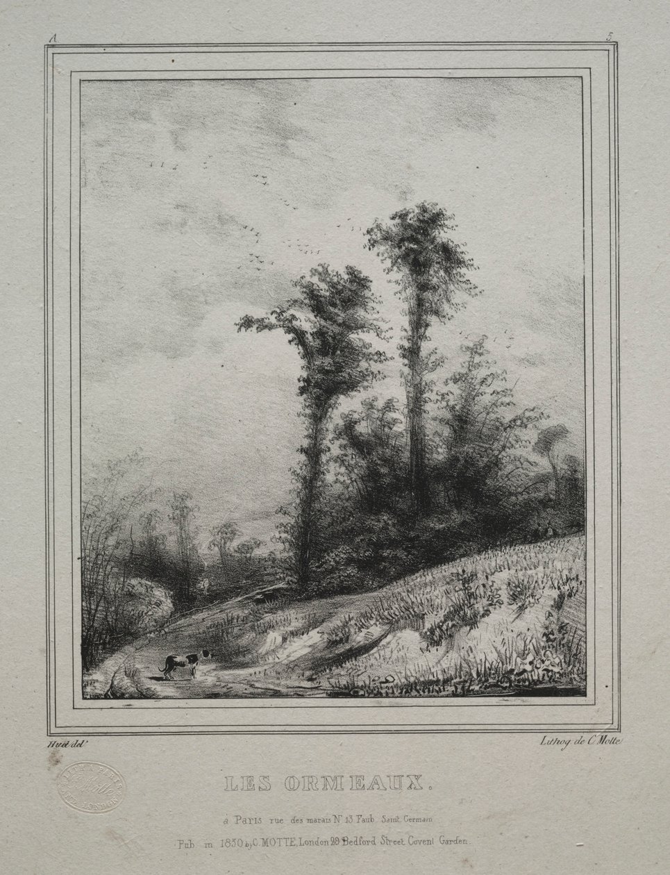 Landskap: Young Elm Trees, 1829. av Paul Huet