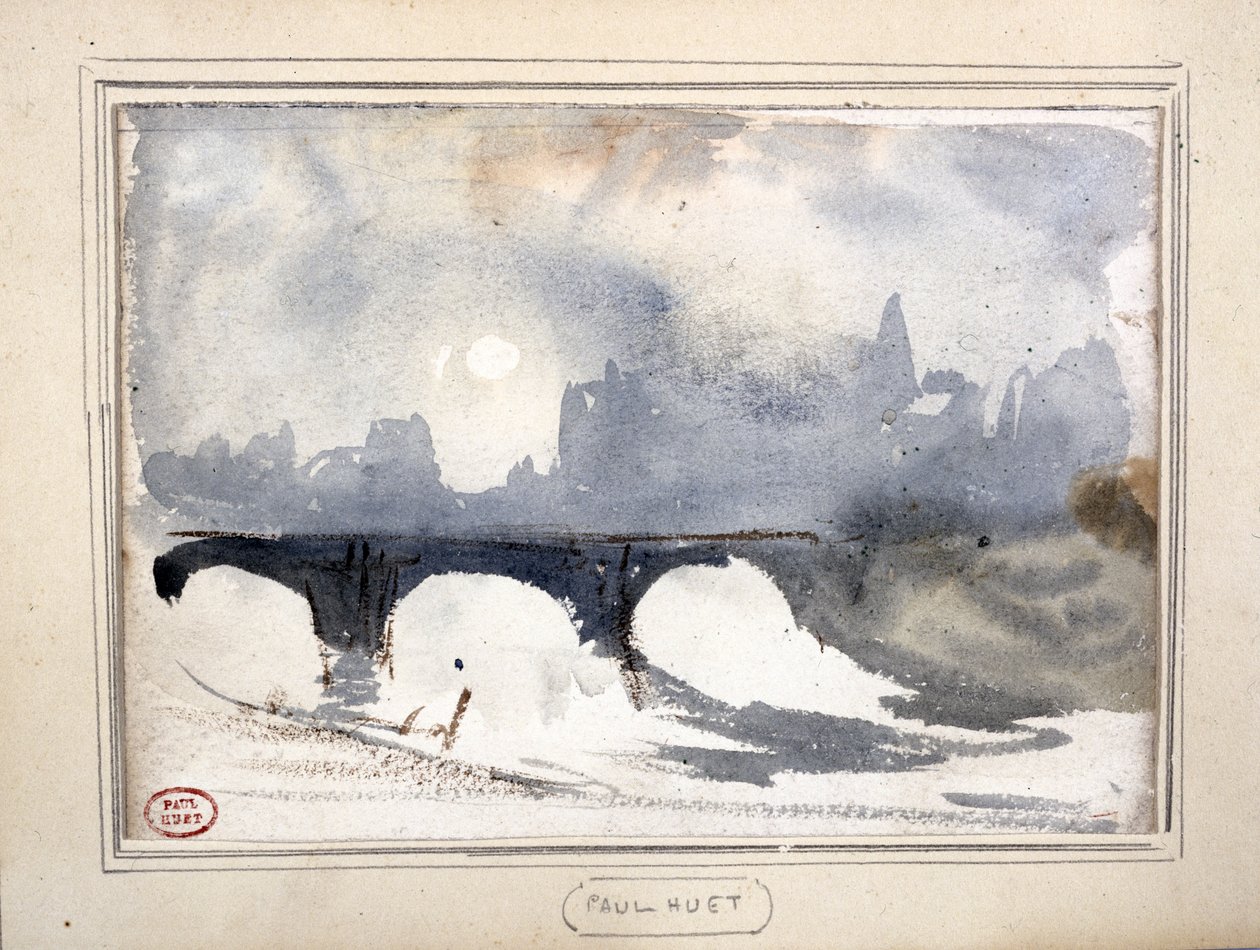 Vintermorgen nær Pont Neuf av Paul Huet