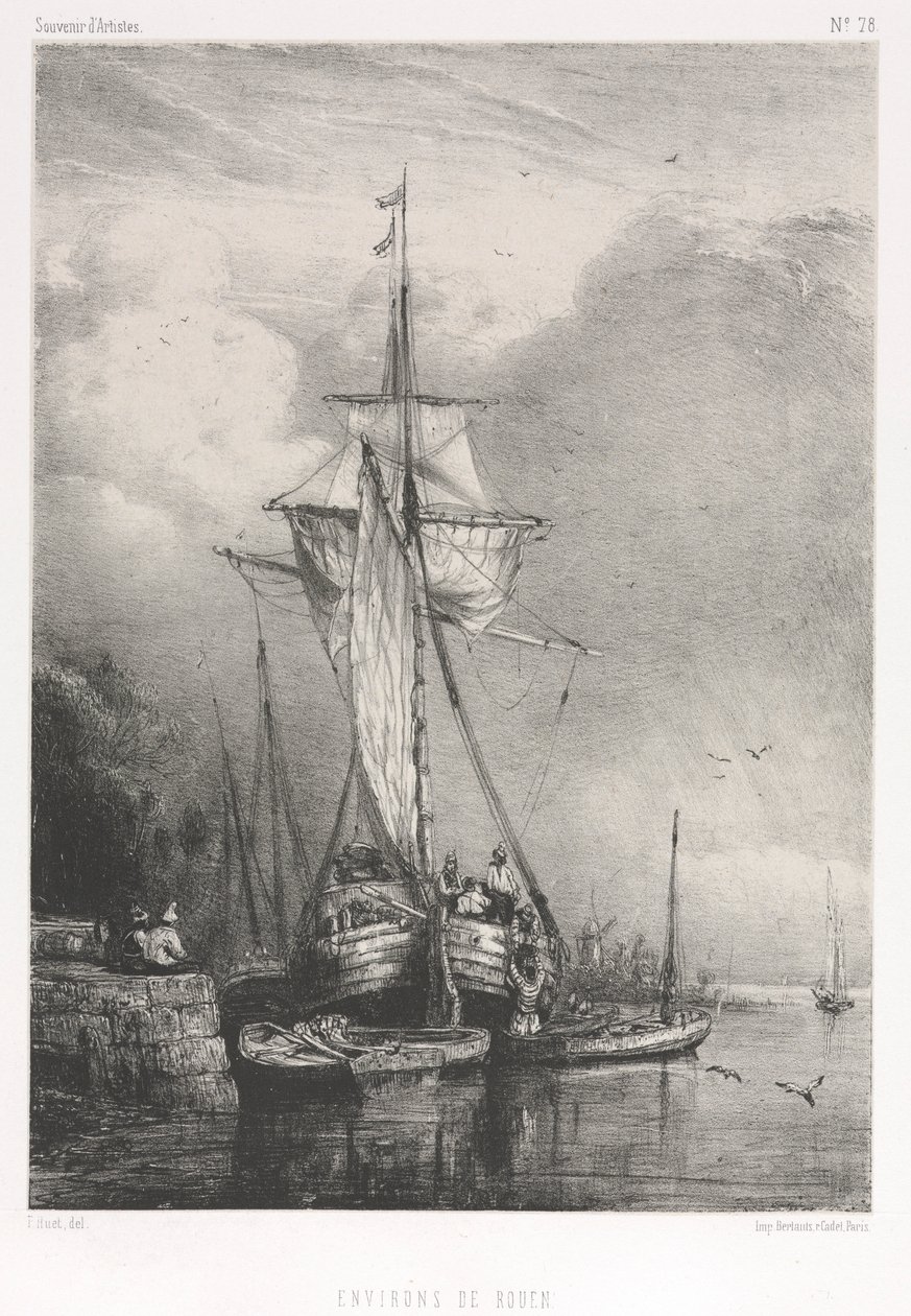 Souvenirs d Artistes nr. 78: Six Marines: Surroundings of Rouen, 1832. av Paul Huet
