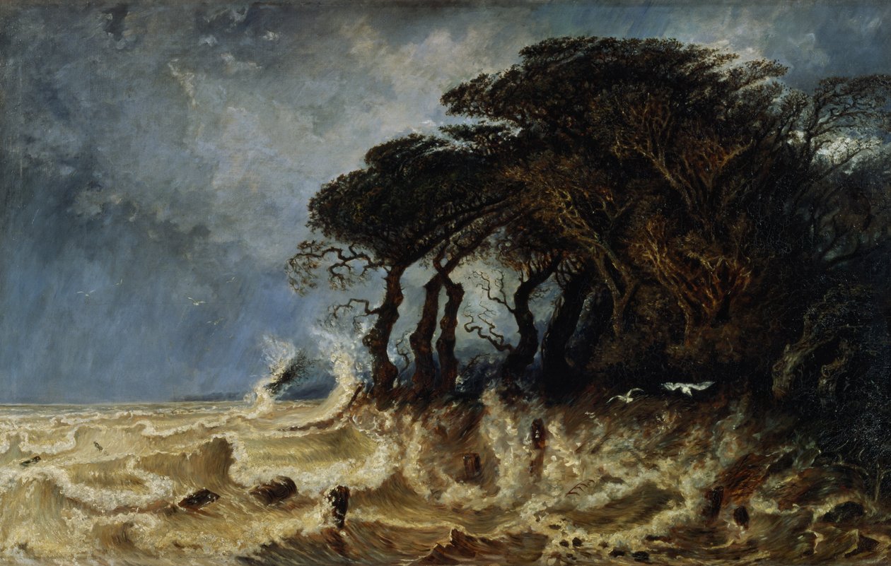 Spring tide nær Honfleur, ca. 1861 av Paul Huet