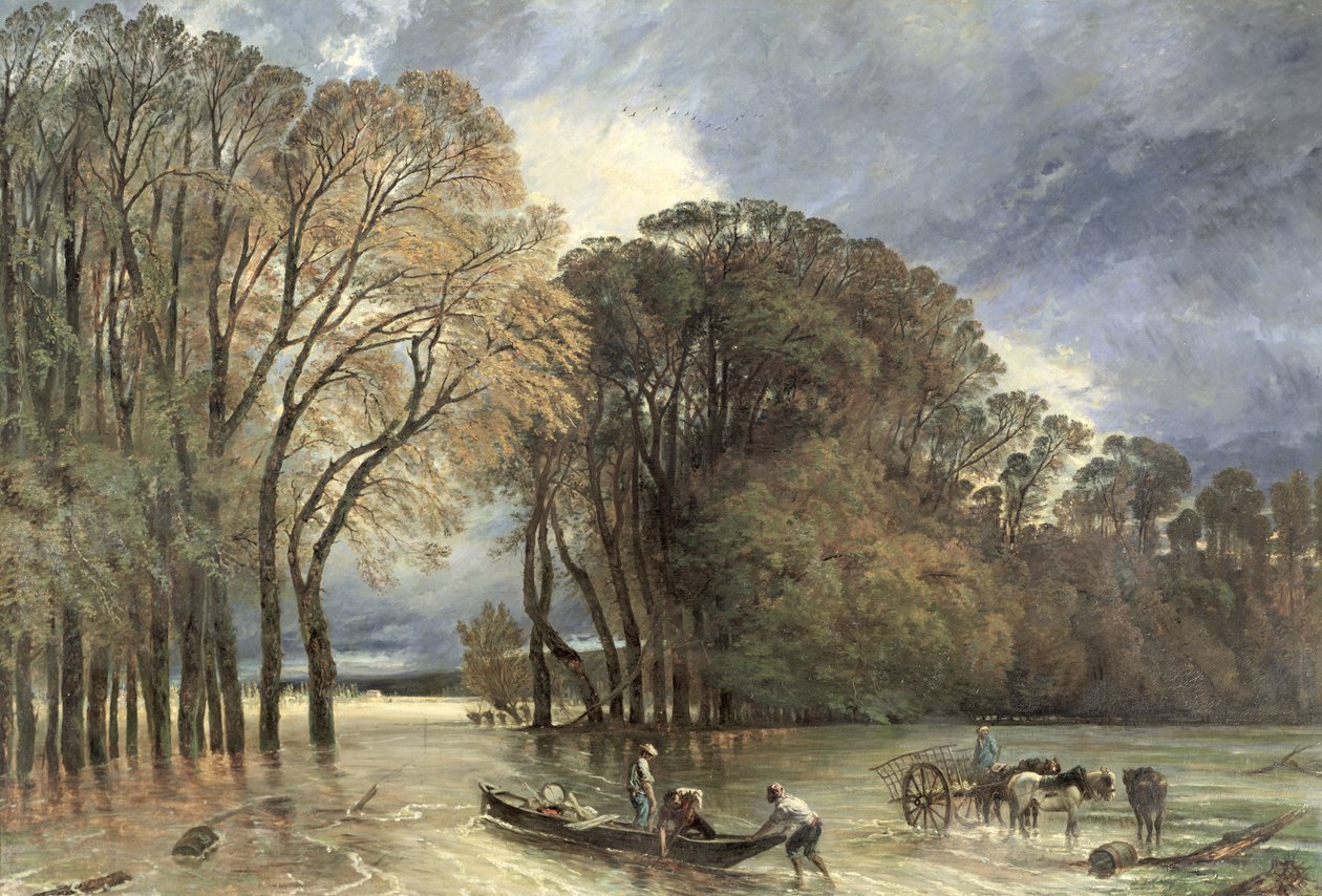 Flommen ved Saint-Cloud, 1855 av Paul Huet