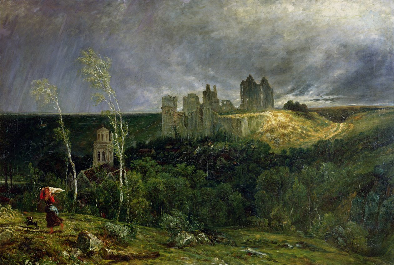 Ruinene av Chateau de Pierrefonds, 1861 av Paul Huet